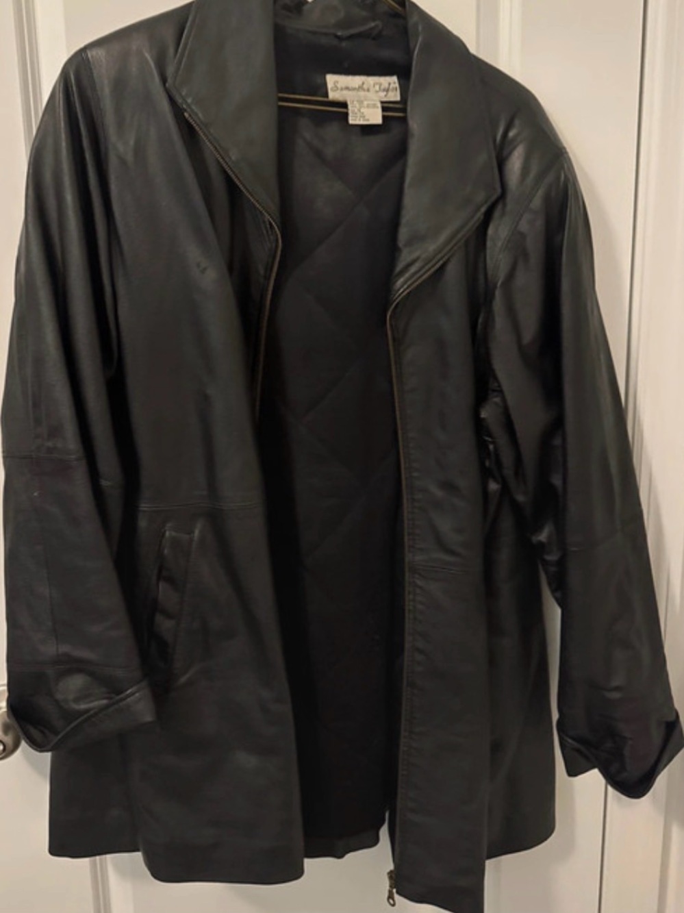 Classic Black Leather Women's Jacket by Samantha Taft